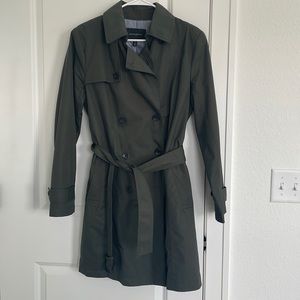 Olive green women’s trench coat